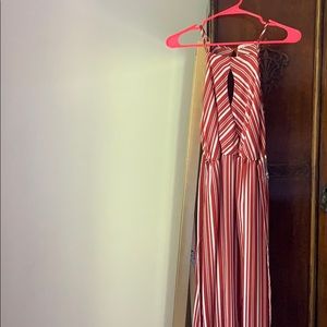 Casual striped orange and white dress